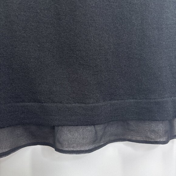 Neiman Marcus Cashmere Collection Black Tank Top Sheer Hem Size S NWT $150 - Picture 3 of 7
